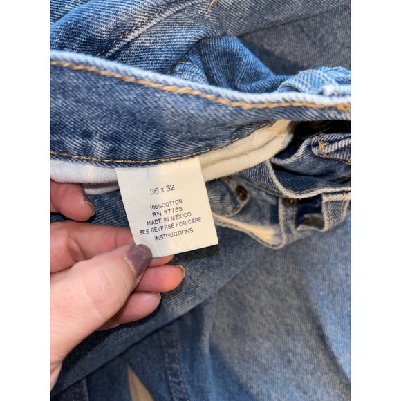 LANESBORO Mens Jeans 36x32 Blue Denim Straight Leg Classic Fit Casual Pants - Picture 4 of 6